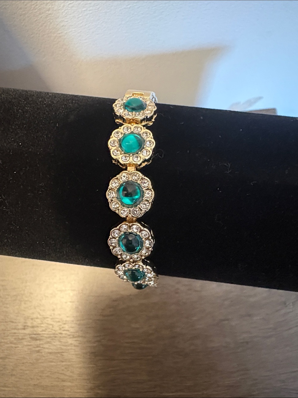Gold-Tone Emerald Crystal Bracelet - Women's Jewelry